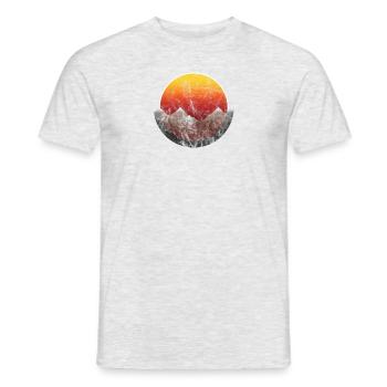 Montagne Silhouette Soleil cadeau coucher de soleil - T-shirt homme - gris chiné - Devant - AI Model Male 178 dark (178cm)