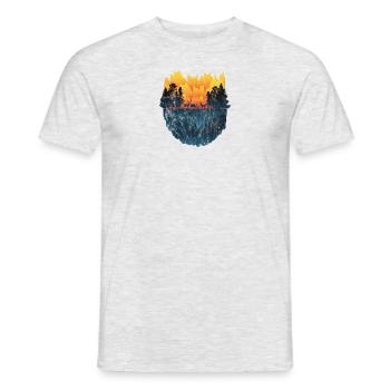 Geschenk Reh Hirsch Geweih Silhouette Wald Jäger - Männer T-Shirt - Grau meliert - Vorne - AI Model Male 178 dark (178cm)