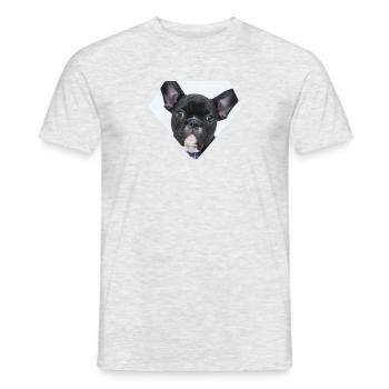 French Bulldog - Frenchie - Men's T-Shirt - heather grey - Front - AI Model Male 178 dark (178cm)