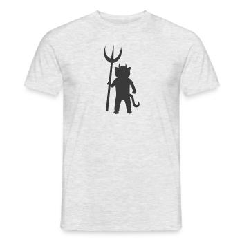 Cat dressed as devil Halloween - Men's T-Shirt - heather grey - Front - AI Model Male 178 dark (178cm)