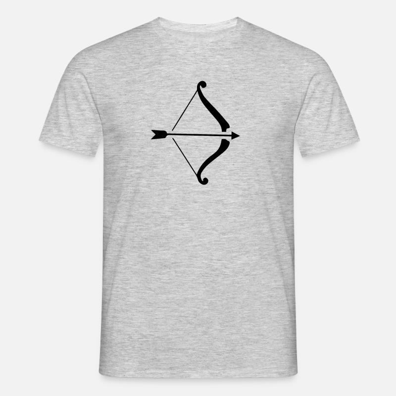 Single Pfeil mit Bogen - Männer T-Shirt - Grau meliert