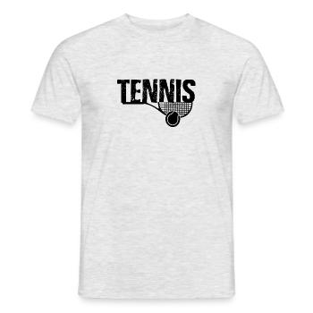 Tennisschläger und Ball - Tennis - Männer T-Shirt - Grau meliert - Vorne - AI Model Male 178 dark (178cm)
