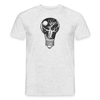 World space cosmos light bulb gift - Men's T-Shirt - heather grey - Front - AI Model Male 178 dark (178cm)