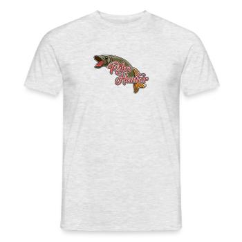 Pike Hunter Hecht Jäger Raubfisch Esox Angeln - Männer T-Shirt - Grau meliert - Vorne - AI Model Male 178 dark (178cm)