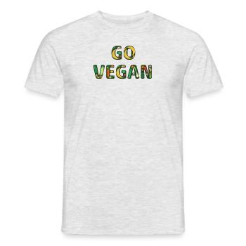 Chemises fraîches | T-shirt de fan végétalien | Devenez végétalien! - T-shirt homme - gris chiné - Devant - AI Model Male 178 dark (178cm)