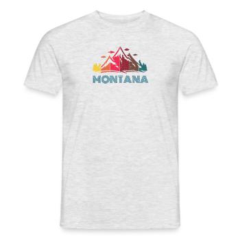 Retro Montana Design für Männer Frauen und Kinder - Männer T-Shirt - Grau meliert - Vorne - AI Model Male 178 dark (178cm)