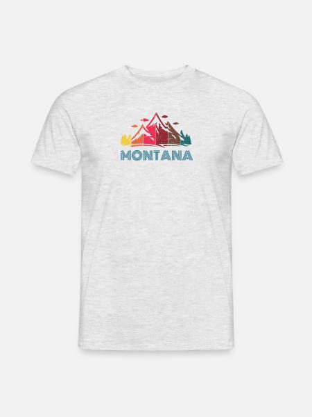 Retro Montana Design für Männer Frauen und Kinder - Männer T-Shirt - Grau meliert