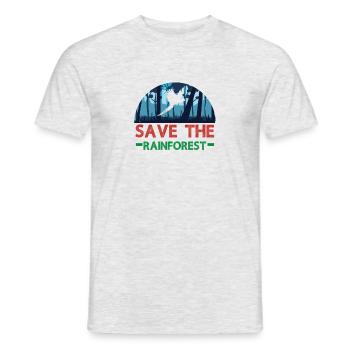 Rette den Regenwald Planeten Tropen Planeten - Männer T-Shirt - Grau meliert - Vorne - AI Model Male 178 dark (178cm)