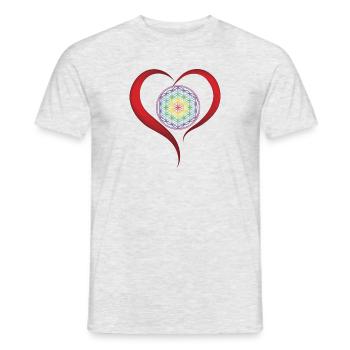 Fleur de vie chakra de méditation spirituelle - T-shirt homme - gris chiné - Devant - AI Model Male 178 dark (178cm)