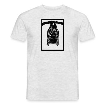 Fledermaus hängend - Männer T-Shirt - Grau meliert - Vorne - AI Model Male 178 dark (178cm)
