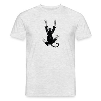 The struggle is real - cool cat design - Men's T-Shirt - heather grey - Front - AI Model Male 178 dark (178cm)