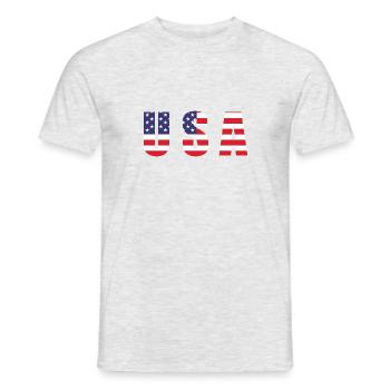 Drapeau américain - T-shirt homme - gris chiné - Devant - AI Model Male 178 dark (178cm)