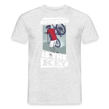 La motivation motive la carrière Cadeau positif - T-shirt homme - gris chiné - Devant - AI Model Male 178 dark (178cm)