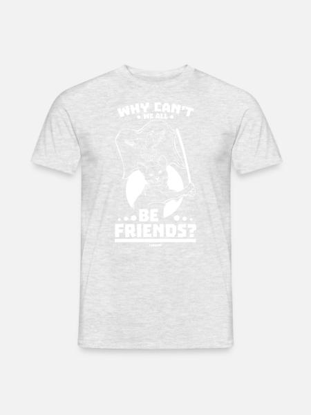 Frieden Katze Stubentiger Geschenk - Männer T-Shirt - Grau meliert