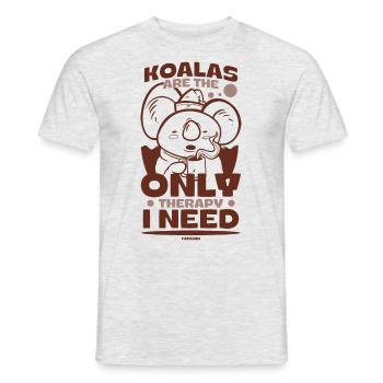 Les koalas sont la seule thérapie dont j’ai besoin - T-shirt homme - gris chiné - Devant - AI Model Male 178 dark (178cm)