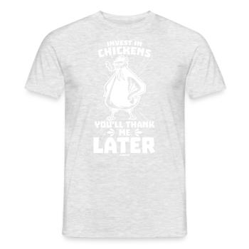 Poulet - T-shirt homme - gris chiné - Devant - AI Model Male 178 dark (178cm)