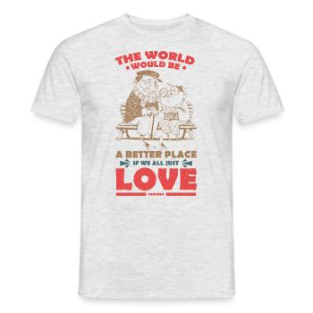 Le monde serait un meilleur endroit avec l’amour - T-shirt homme - gris chiné - Devant - AI Model Male 178 dark (178cm)