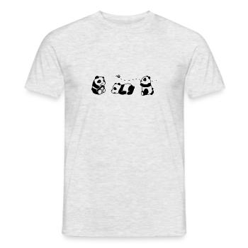 Pandas Sweet Bamboo Bear Cute China Funny - Men's T-Shirt - heather grey - Front - AI Model Male 178 dark (178cm)