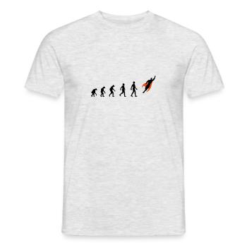 Evolution, super, hero, darwin, superhero, flying, - Men's T-Shirt - heather grey - Front - AI Model Male 178 dark (178cm)