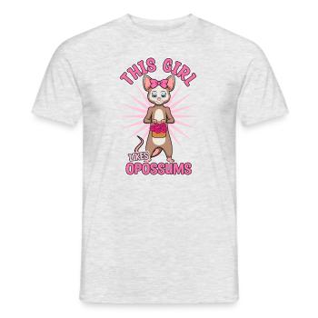 Girl Likes Opossums Rodent Cute Opossum Funny - Men's T-Shirt - heather grey - Front - AI Model Male 178 dark (178cm)