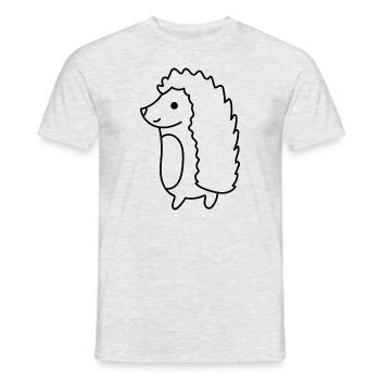 Jolis hérissons dessinant des animaux sauvages - T-shirt homme - gris chiné - Devant - AI Model Male 178 dark (178cm)