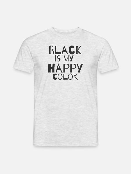 Black is my happy color - Men's T-Shirt - heather grey