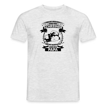 Schreiner Papa Sprüche - Männer T-Shirt - Grau meliert - Vorne - AI Model Male 178 dark (178cm)