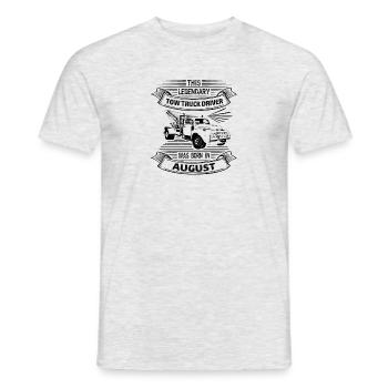 Abschlepper Abschleppwagenfahrer Geburtstag August - Männer T-Shirt - Grau meliert - Vorne - AI Model Male 178 dark (178cm)