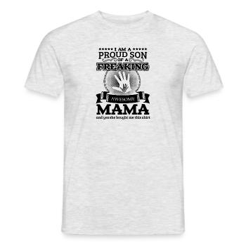 Familie Mama Sohn Tshirt - Männer T-Shirt - Grau meliert - Vorne - AI Model Male 178 dark (178cm)