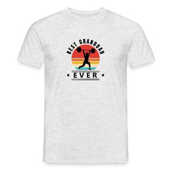Best granddad ever weight lifting - Men's T-Shirt - heather grey - Front - AI Model Male 178 dark (178cm)