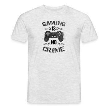 Gaming Shirt Gaming n’est pas un crime Chemise pour hommes - T-shirt homme - gris chiné - Devant - AI Model Male 178 dark (178cm)