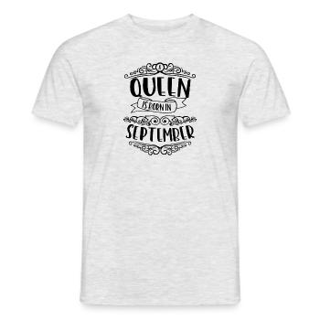 Une reine est née en septembre - T-shirt homme - gris chiné - Devant - AI Model Male 178 dark (178cm)