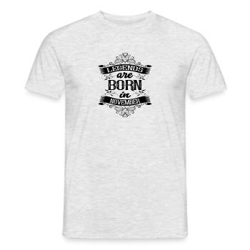 Legends were born in November Month of birth - Men's T-Shirt - heather grey - Front - AI Model Male 178 dark (178cm)