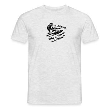Month of Birth Jet Ski Legend November Sayings - Men's T-Shirt - heather grey - Front - AI Model Male 178 dark (178cm)