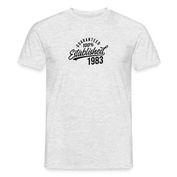 Guaranteed Established in 1983 Birthday - Men's T-Shirt - heather grey - Front - AI Model Male 178 dark (178cm)