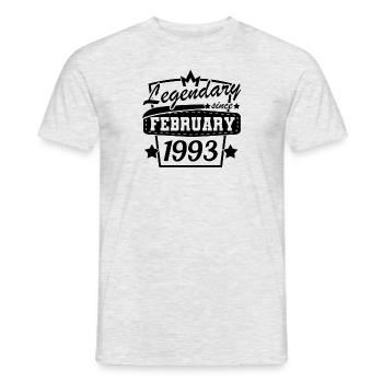 Legendär seit Februar 1993 Retro - Männer T-Shirt - Grau meliert - Vorne - AI Model Male 178 dark (178cm)