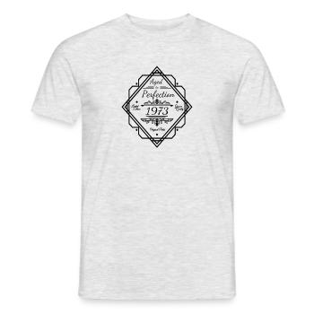 Jahrgang 1973 Sprüche gereift zur perfektion - Männer T-Shirt - Grau meliert - Vorne - AI Model Male 178 dark (178cm)
