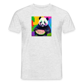 Design eines digitalen Ölgemälde-Stils mit einem - Männer T-Shirt - Grau meliert - Vorne - AI Model Male 178 dark (178cm)