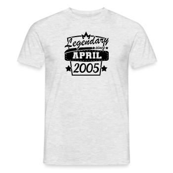 Design vintage pour l’anniversaire en avril 2005 - T-shirt homme - gris chiné - Devant - AI Model Male 178 dark (178cm)