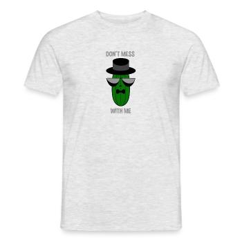 Gangster Mafia cucumber with sunglasses Don't mess - Men's T-Shirt - heather grey - Front - AI Model Male 178 dark (178cm)