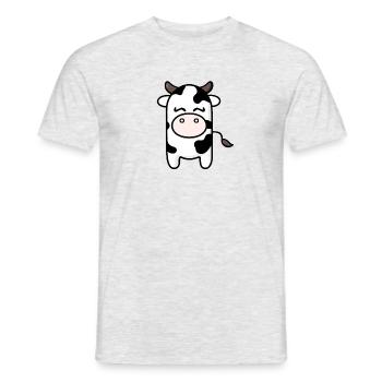 Minimalist cow in kawaii style - Men's T-Shirt - heather grey - Front - AI Model Male 178 dark (178cm)