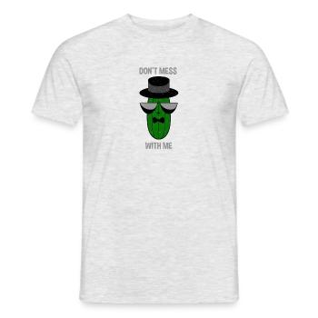 Gangster Mafia cucumber with sunglasses Don't mess - Men's T-Shirt - heather grey - Front - AI Model Male 178 dark (178cm)