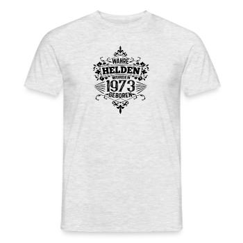 Wahre Helden wurden 1973 geboren - Männer T-Shirt - Grau meliert - Vorne - AI Model Male 178 dark (178cm)