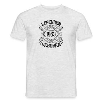 1963 Geburtstag Sprüche Legende - Männer T-Shirt - Grau meliert - Vorne - AI Model Male 178 dark (178cm)