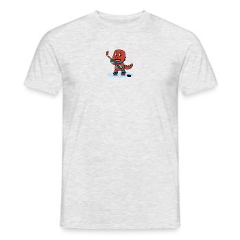 Eishockey Dino Trex - Männer T-Shirt - Grau meliert - Vorne - AI Model Male 178 dark (178cm)