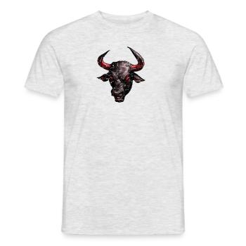 Bulle mit roten Augen Stier Aktien Aktienmarkt - Männer T-Shirt - Grau meliert - Vorne - AI Model Male 178 dark (178cm)