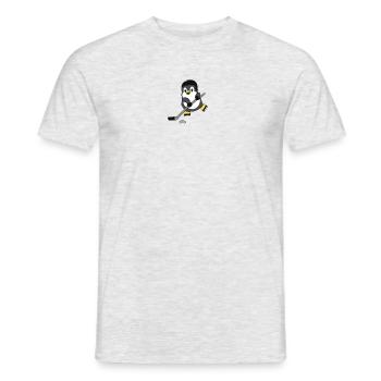 Pinguin spielt Eishockey - Männer T-Shirt - Grau meliert - Vorne - AI Model Male 178 dark (178cm)