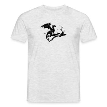 drache design silhouette toter baum - Männer T-Shirt - Grau meliert - Vorne - AI Model Male 178 dark (178cm)