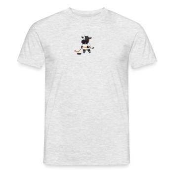 Lustiges Kuh Eishockey Design - Männer T-Shirt - Grau meliert - Vorne - AI Model Male 178 dark (178cm)