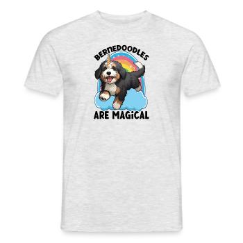Unicorn Bernedoodles Are Magical - Men's T-Shirt - heather grey - Front - AI Model Male 178 dark (178cm)